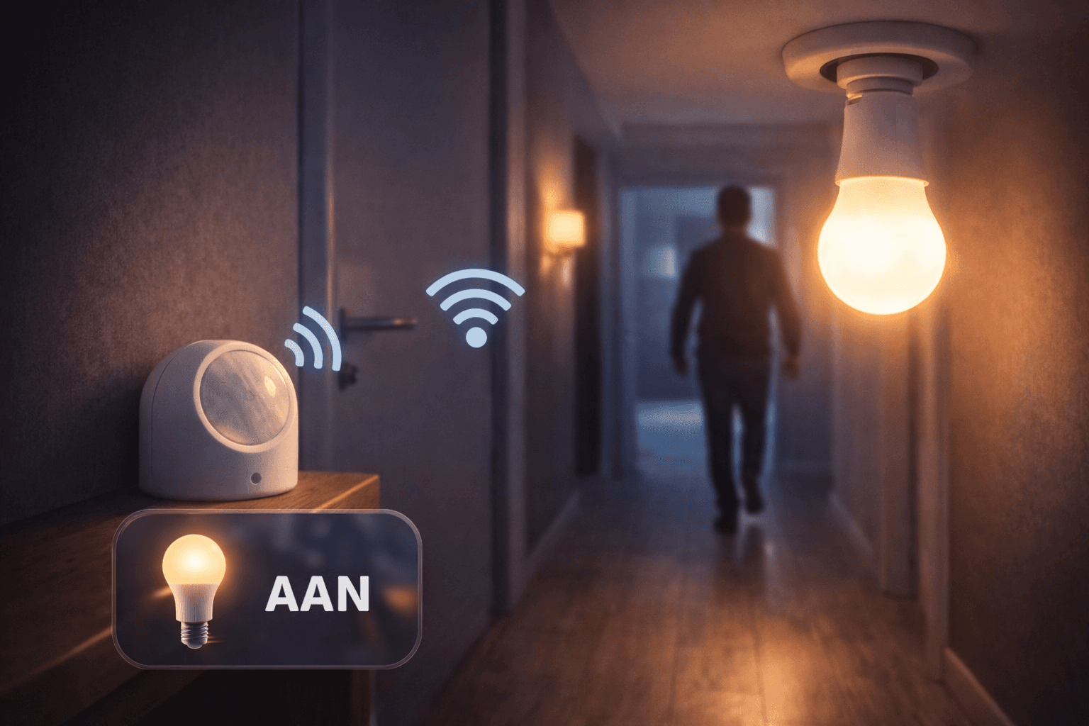 Hoe laat je een lamp automatisch aangaan bij beweging?